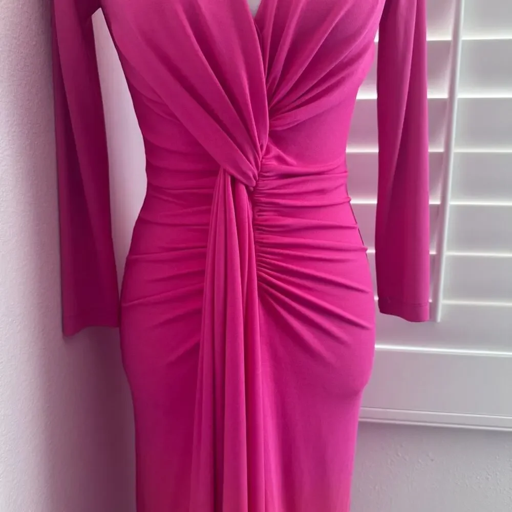 Micheal Kors Collection Pink Knot Midi Dress in Pink size 0